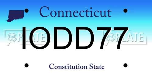 IODD77 Connecticut License Plate