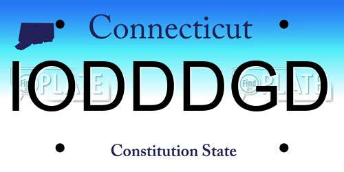 IODDDGD Connecticut License Plate