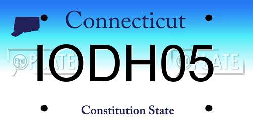 IODH05 Connecticut License Plate