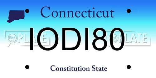 IODI80 Connecticut License Plate