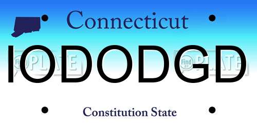 IODODGD Connecticut License Plate