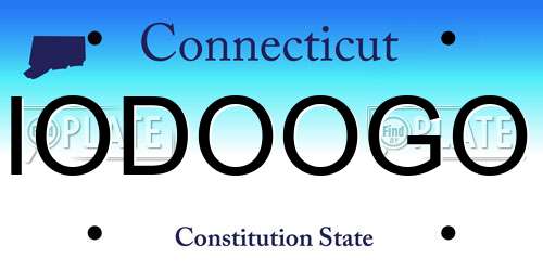 IODOOGO Connecticut License Plate
