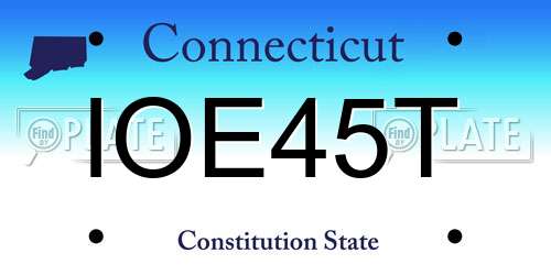 IOE45T Connecticut License Plate