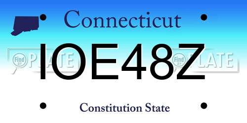 IOE48Z Connecticut License Plate