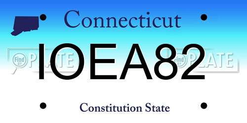 IOEA82 Connecticut License Plate