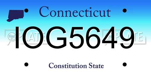 IOG5649 Connecticut License Plate
