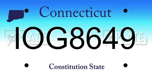IOG8649 Connecticut License Plate