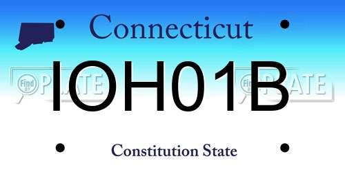 IOH01B Connecticut License Plate