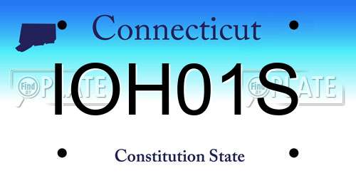 IOH01S Connecticut License Plate