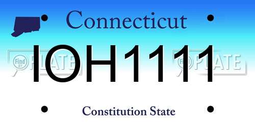 IOH1111 Connecticut License Plate