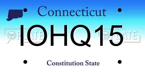 IOHQ15 Connecticut License Plate