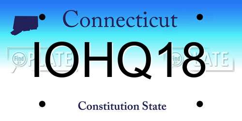 IOHQ18 Connecticut License Plate