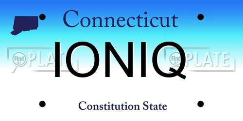 IONIQ Connecticut License Plate