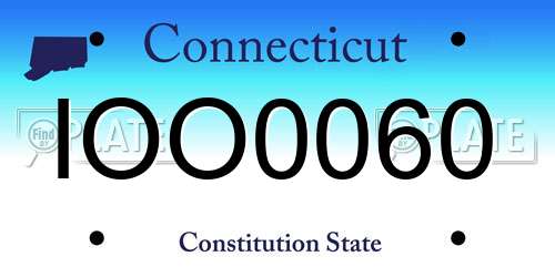 IOO0060 Connecticut License Plate