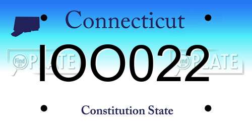 IOO022 Connecticut License Plate
