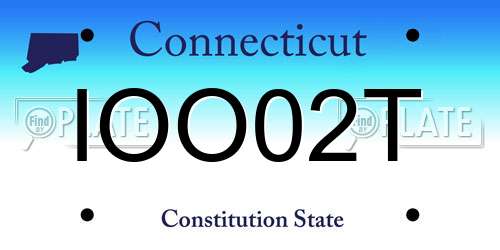 IOO02T Connecticut License Plate