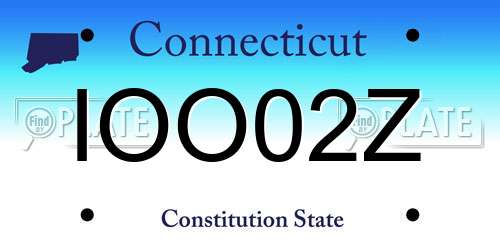IOO02Z Connecticut License Plate
