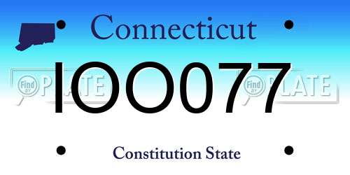 IOO077 Connecticut License Plate