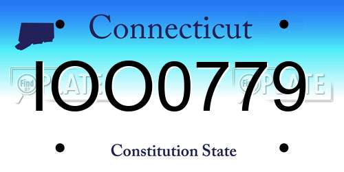 IOO0779 Connecticut License Plate