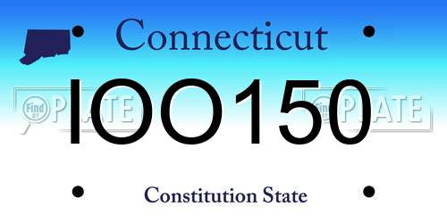 IOO150 Connecticut License Plate