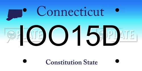 IOO15D Connecticut License Plate
