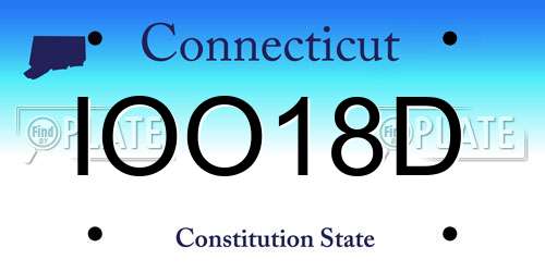 IOO18D Connecticut License Plate