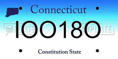 IOO18O Connecticut License Plate