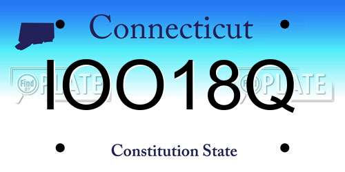 IOO18Q Connecticut License Plate