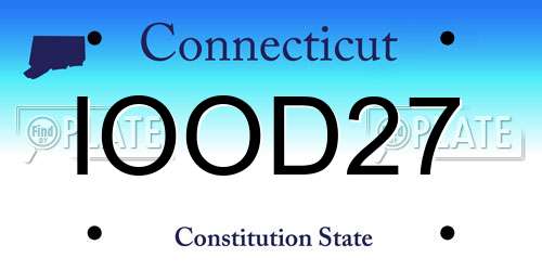 IOOD27 Connecticut License Plate