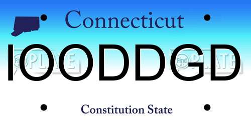 IOODDGD Connecticut License Plate