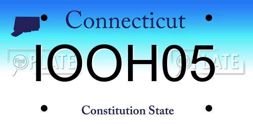IOOH05 Connecticut License Plate