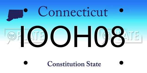 IOOH08 Connecticut License Plate
