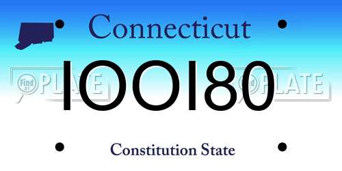 IOOI80 Connecticut License Plate