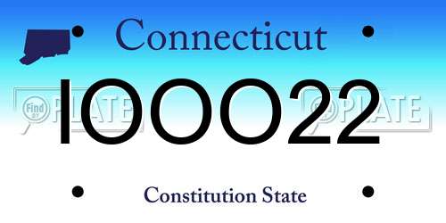 IOOO22 Connecticut License Plate