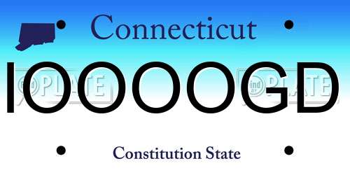 IOOOOGD Connecticut License Plate