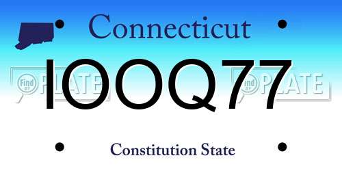 IOOQ77 Connecticut License Plate