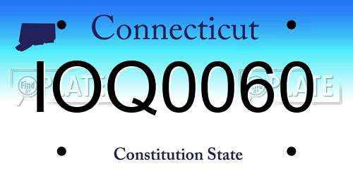 IOQ0060 Connecticut License Plate