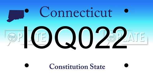IOQ022 Connecticut License Plate