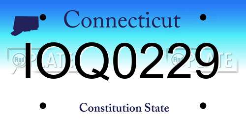 IOQ0229 Connecticut License Plate