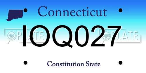 IOQ027 Connecticut License Plate