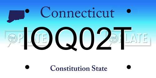 IOQ02T Connecticut License Plate