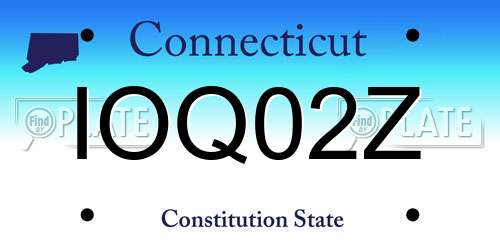 IOQ02Z Connecticut License Plate