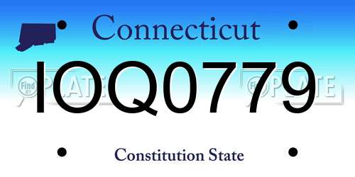 IOQ0779 Connecticut License Plate