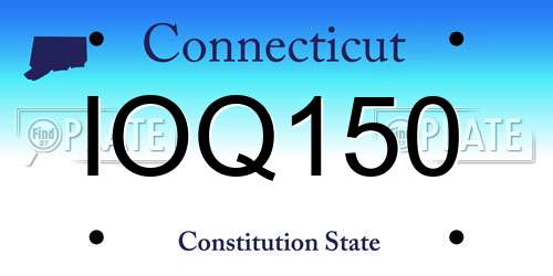 IOQ150 Connecticut License Plate