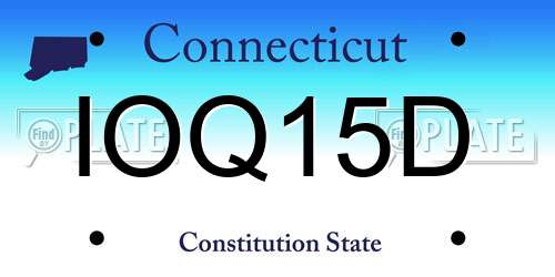 IOQ15D Connecticut License Plate