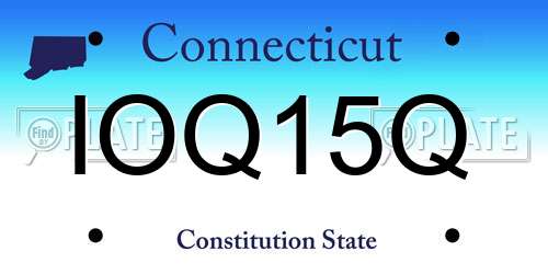 IOQ15Q Connecticut License Plate