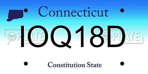 IOQ18D Connecticut License Plate