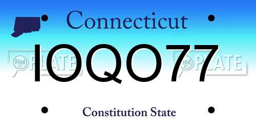IOQO77 Connecticut License Plate