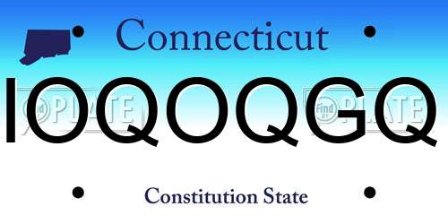 IOQOQGQ Connecticut License Plate