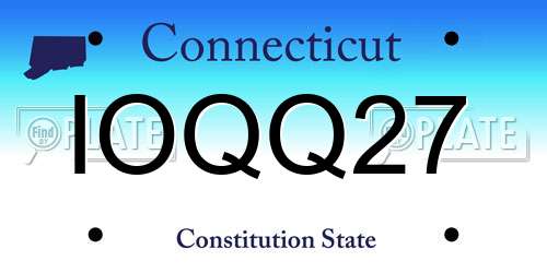 IOQQ27 Connecticut License Plate